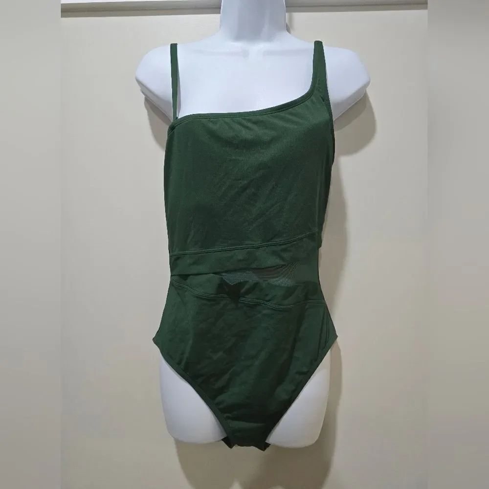 Bleu Rod Beattie Don't Mesh With Me One-Piece Swimsuit NWOT Size 10 Green